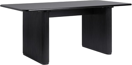 Modern Vertical Reeded Plinth-Base Dining Table, 68 Inch, Black