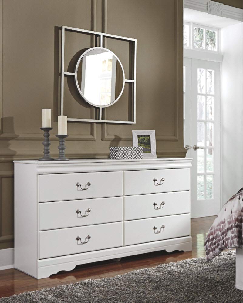 Anarasia Modern Glam Children's 6 Drawer Dresser, White
