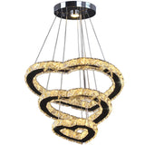 Modern Crystal 3 Heart Rings LED Chandelier Light Fixture Pendant