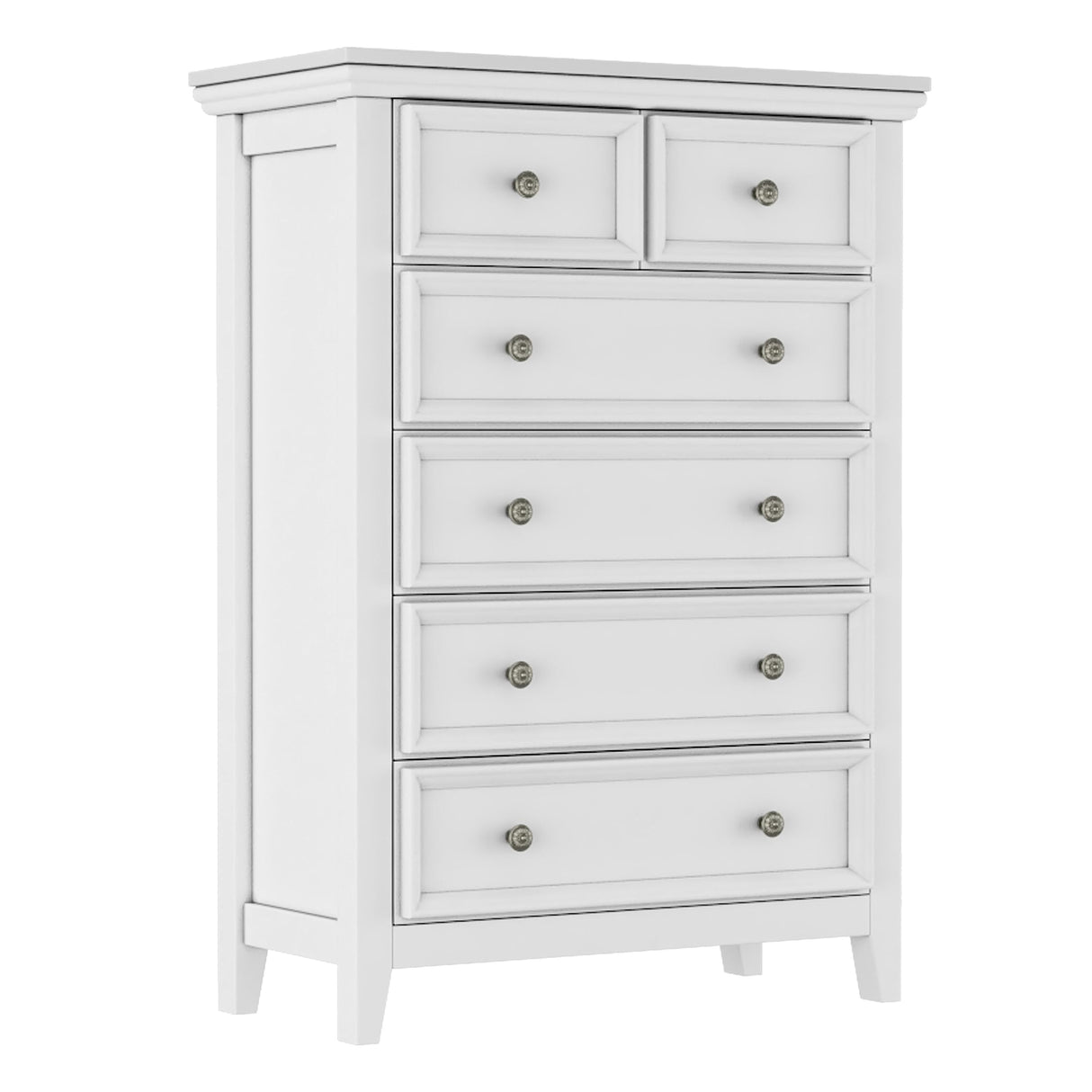 White Dresser for Bedroom, 6 Chest of Drawer, 6 Drawers Dresser Tall Nightstand