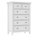 White Dresser for Bedroom, 6 Chest of Drawer, 6 Drawers Dresser Tall Nightstand