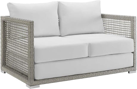 EEI-2924 Aura Wicker Rattan Outdoor Patio 52" Loveseat