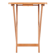 Wood Dylan 5-Piece Snack Table Set - Stylish Folding Tables, Durable X-Frame Base