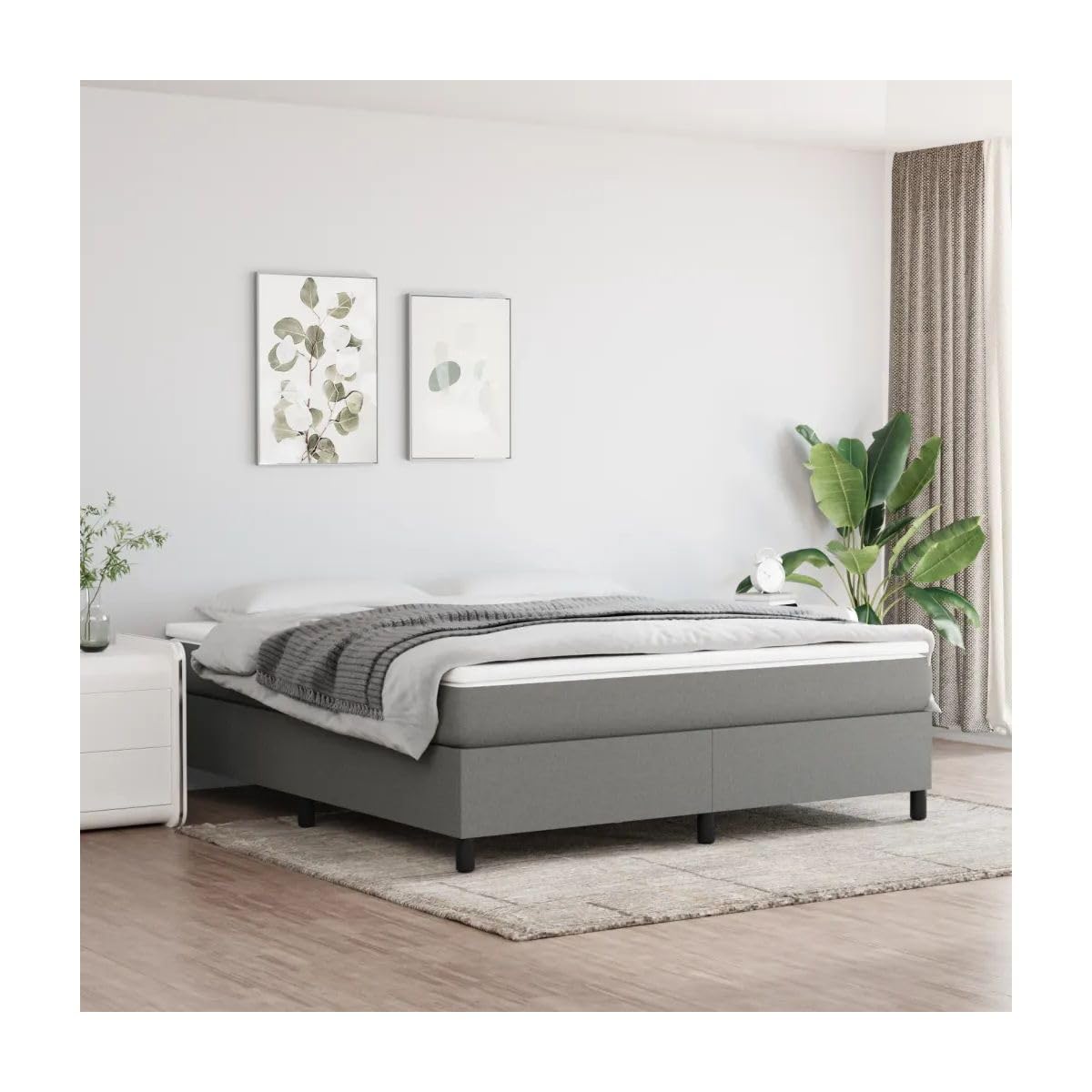 Bed Frame Dark Gray 72"X83.9" California King Fabric 3120910