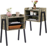 Nightstand Industrial Side End Table/Stackable Accent Furniture