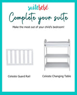 Celeste 3 in 1 Convertible Island Crib, Wood and Acrylic, White