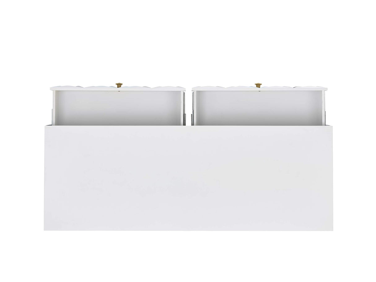 Home Décor Sheerah Six Drawer Geo Texture White Dresser, Gold