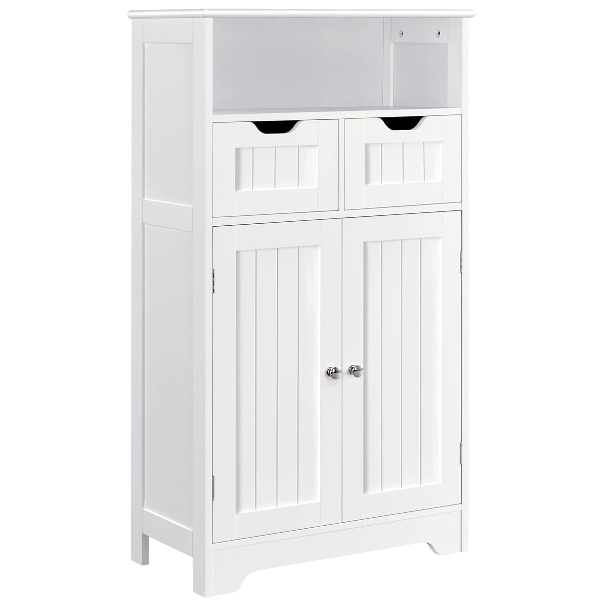 Bathroom Storage Cabinet with 2 Drawers & Adjustable Shelf, 2 Doors Bathroom Floor