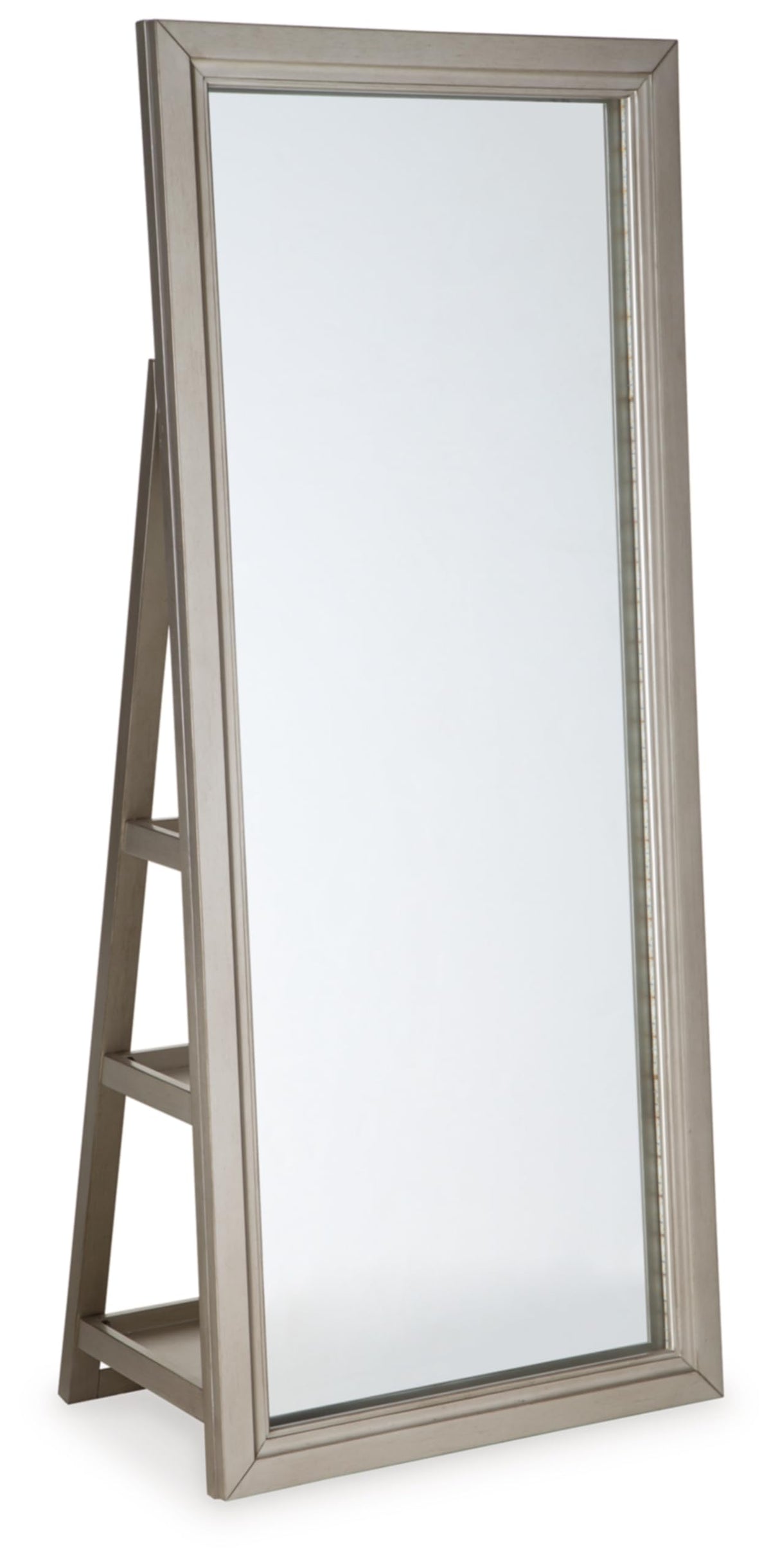 Evesen Casual Full Length Lighted Floor Standing Mirror with Storage, Metallic