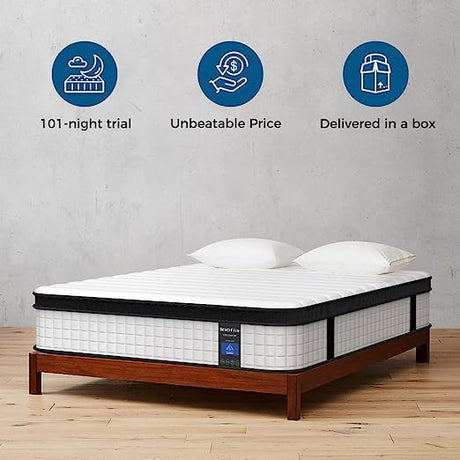 King Mattress, 12 Inch Hybrid Innerspring King Size Mattress