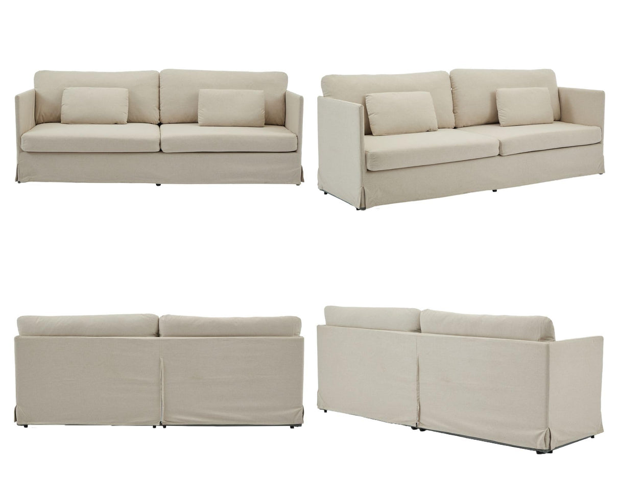 85.5" W Upholstered Loveseat Sofa with Covers for Living Room, Modern 2 Padded