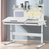 Adjustable Kids Desk with Hutch and Drawers, 47" Wide Multifunction Ergonomic Study