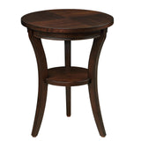 Round Solid Wood Coffee Table Side End Accent Table for Living Room Bedroom Office