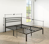 CastleBeds Modern Queen Size Black Iron Bed Frame with Headboard Footboard Wrought