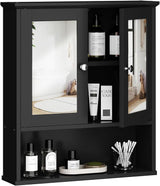 Bathroom Cabinet with Mirror, Wood Medicine Cabinet with Adjustable Shelf