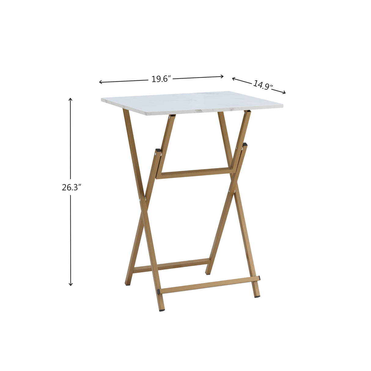 Folding TV Tray Table, Sturdy Tray Table Set of 2, No Assembly Required Sofa Side Table