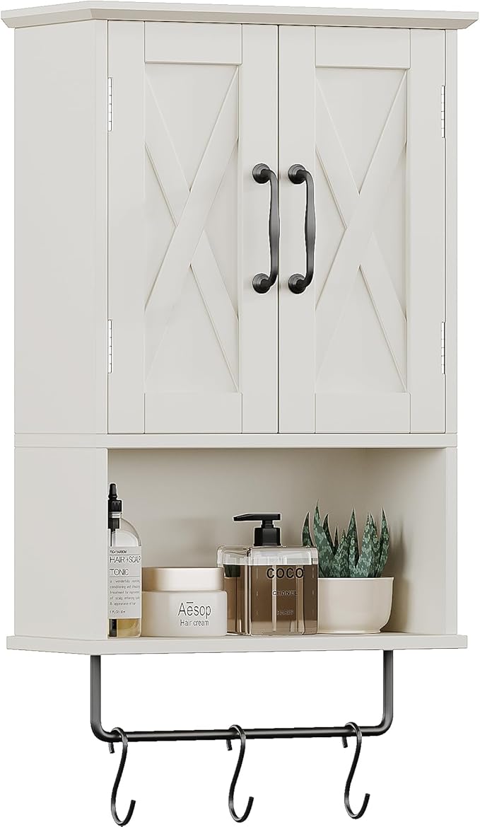 Farmhouse Medicine Cabinet, Bathroom Wall Cabinet with Adjustable Shelf