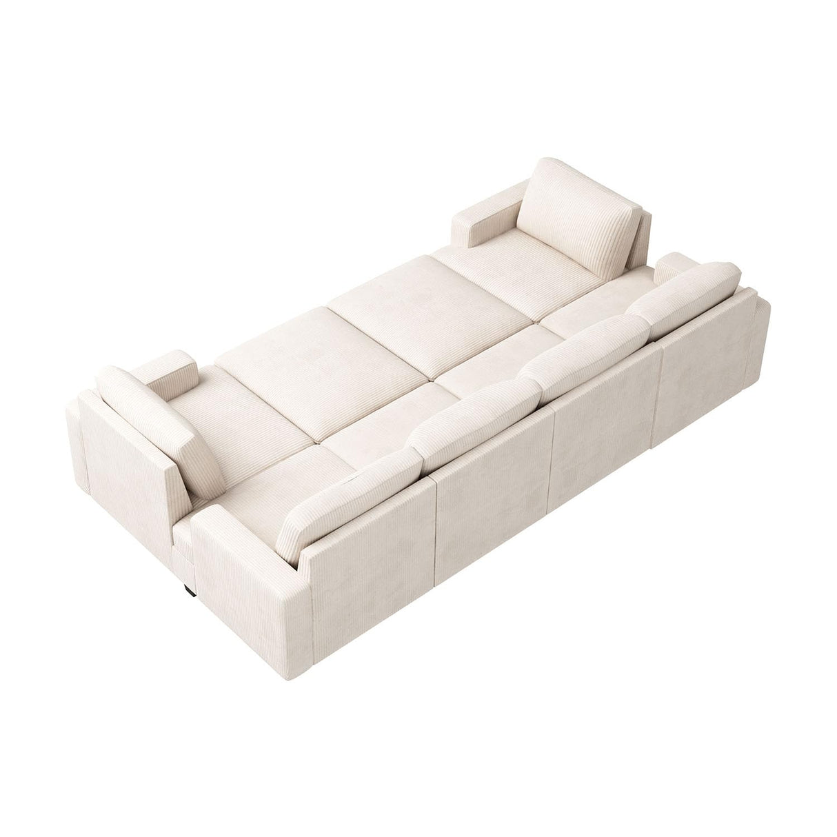 Modular Sectional Couch with Storage Ottoman, Corduroy Sectional Sleeper Sofa