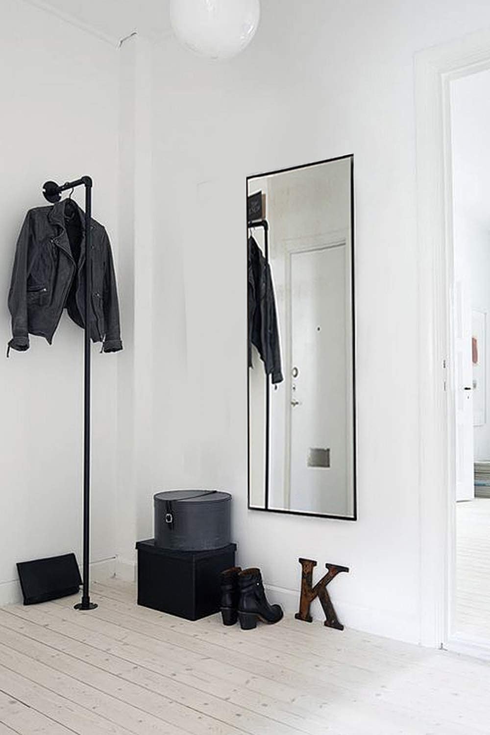 Full Length Mirror 64x21 - Wall Mounted or Leaning Floor Mirror with Stand