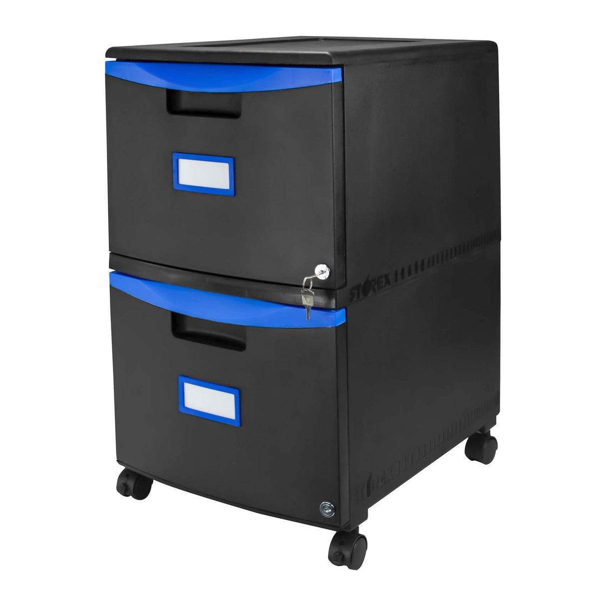 Plastic Two-Drawer File Cabinet – Locking Document Organizer