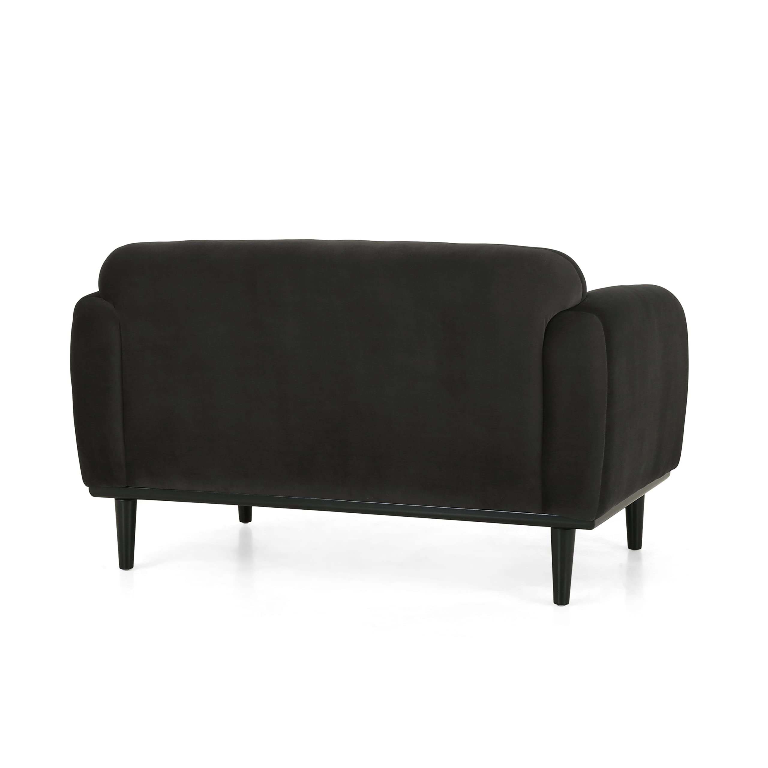Chaparral Loveseat - Velvet - Dark Gray/Matte Black