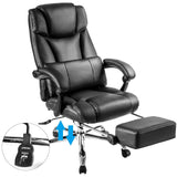 Office Chair PU Leather/Double Padded/Support Cushion and Footrest