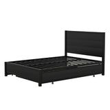 Metal Full Size Metal Platform Bed Frame with Twin Size Trundle and 2 Drawers for Kids