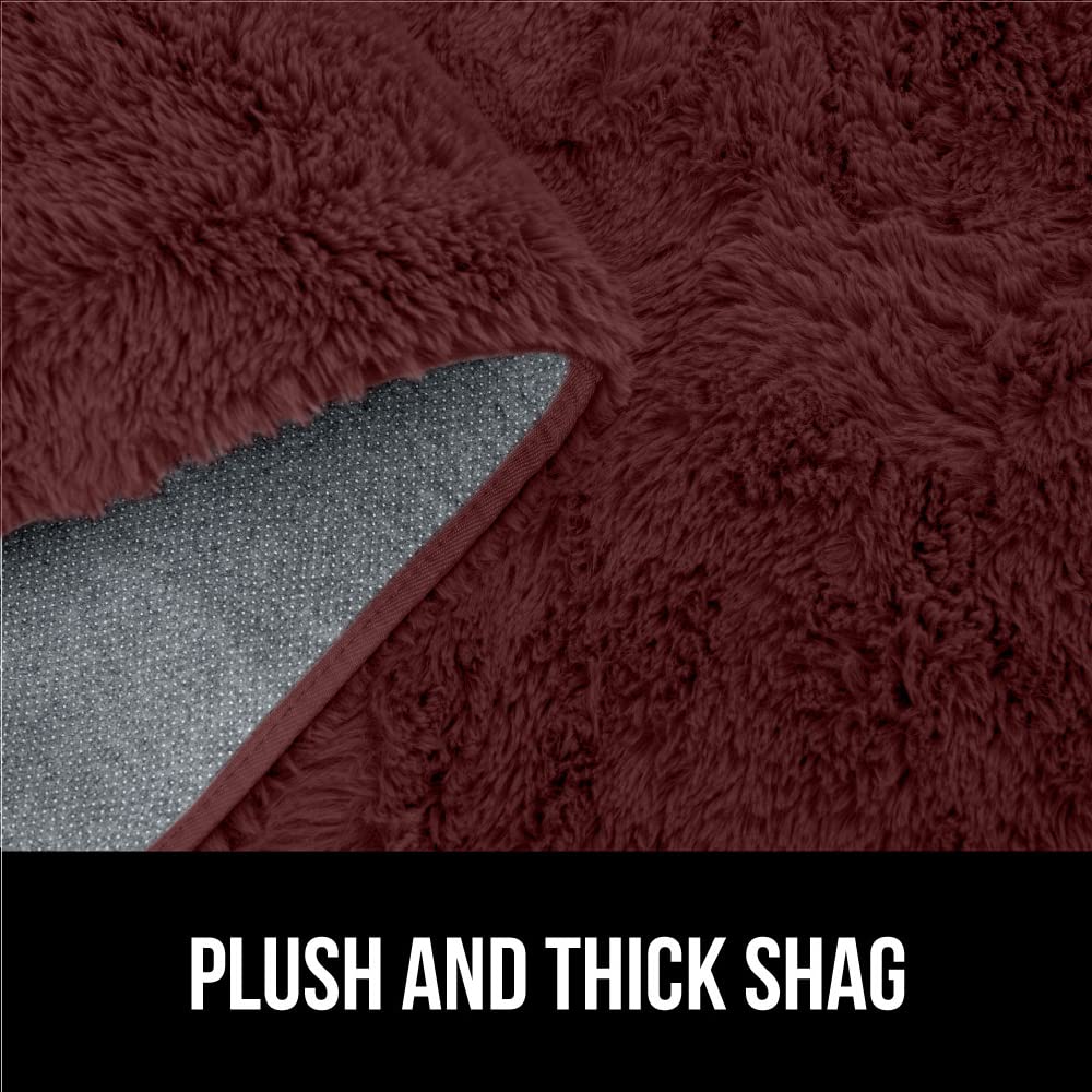 Soft Faux Fur Area Rug, Washable, Shed and Fade Resistant, Grip Dots