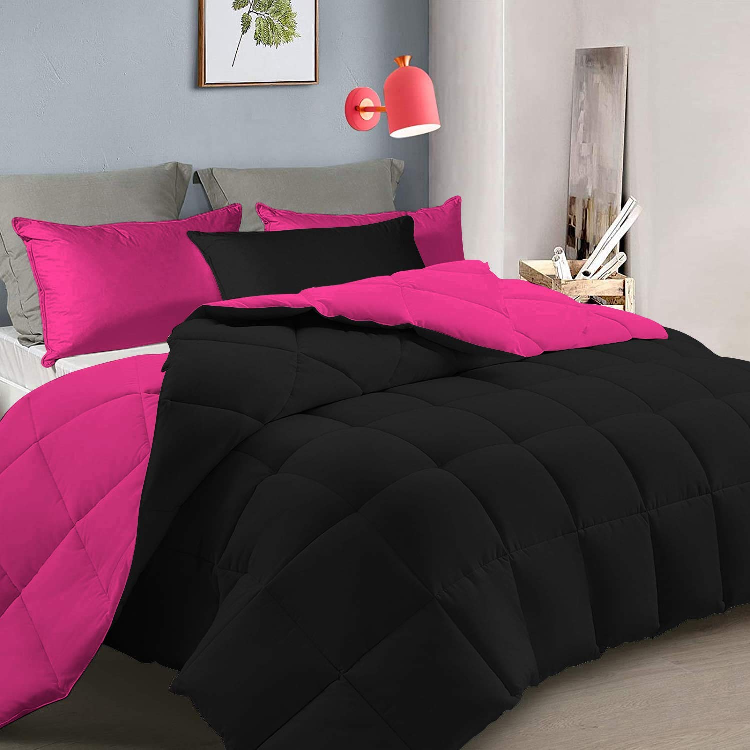 -Season Reversible Comforter Set Egyptian Cotton 400 GSM Soft & Cozy Lightweight