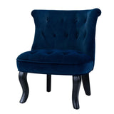 Modern Velvet Armless Accent Chairs,Upholstered Fabric Button Single Sofa Chair