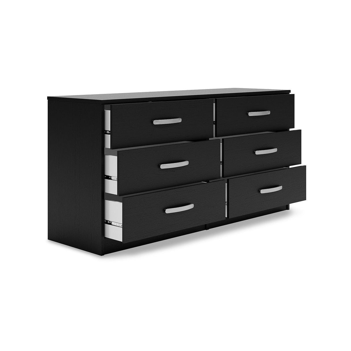 Finch Modern 6 Drawer Dresser with Ball-bearing Construction and Safety Stop, Black