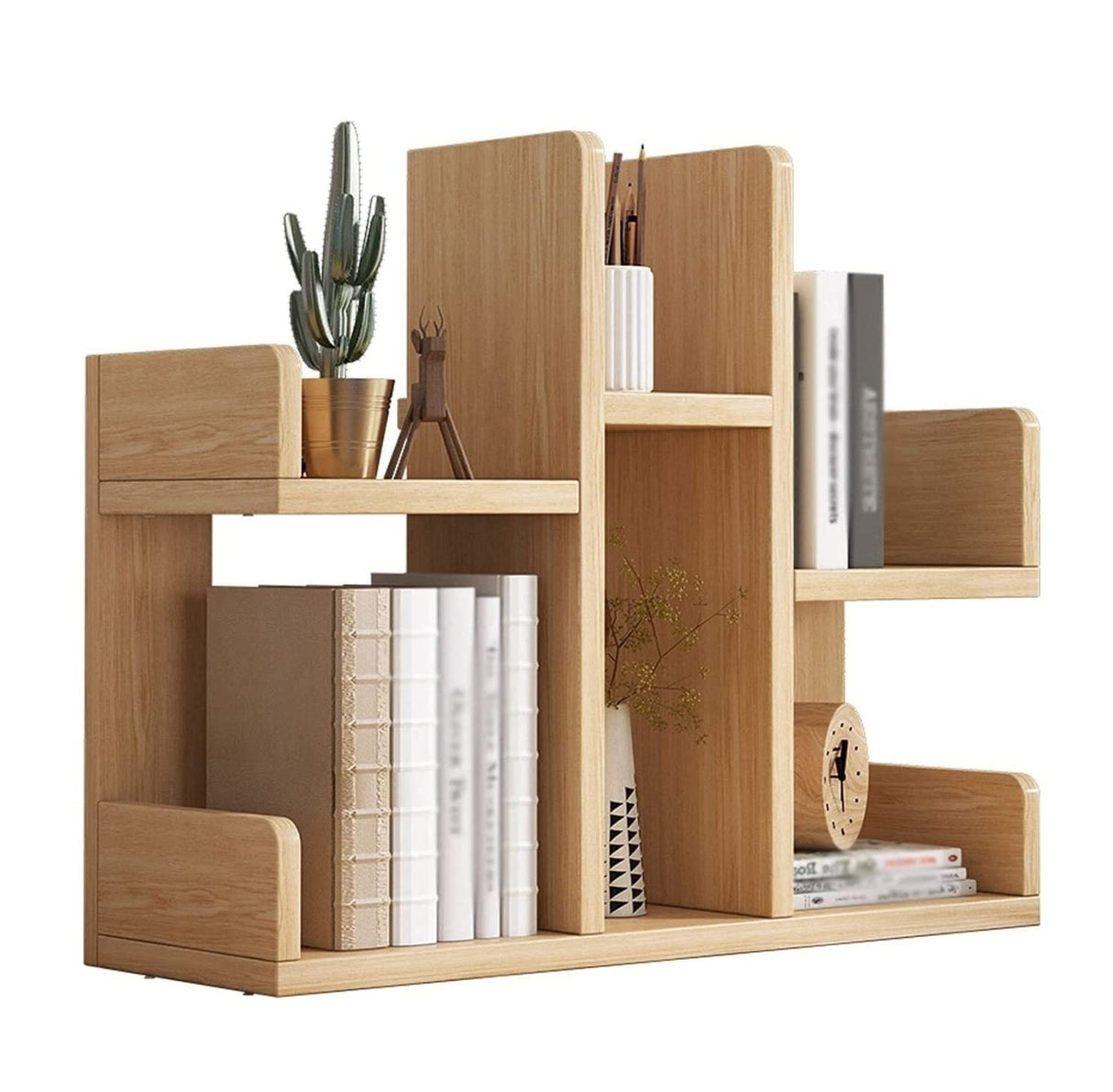 Bookcase Bookshelf Simple Desktop Bookshelf Bookcase Mountain-Shaped