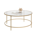 417830 Int Lux Coffee Table Round, Glass / Gold Finish