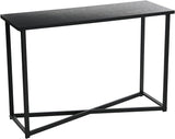 Jamestown Square Side End Table with Storage Shelf Rustic Slate Concrete and Black Metal