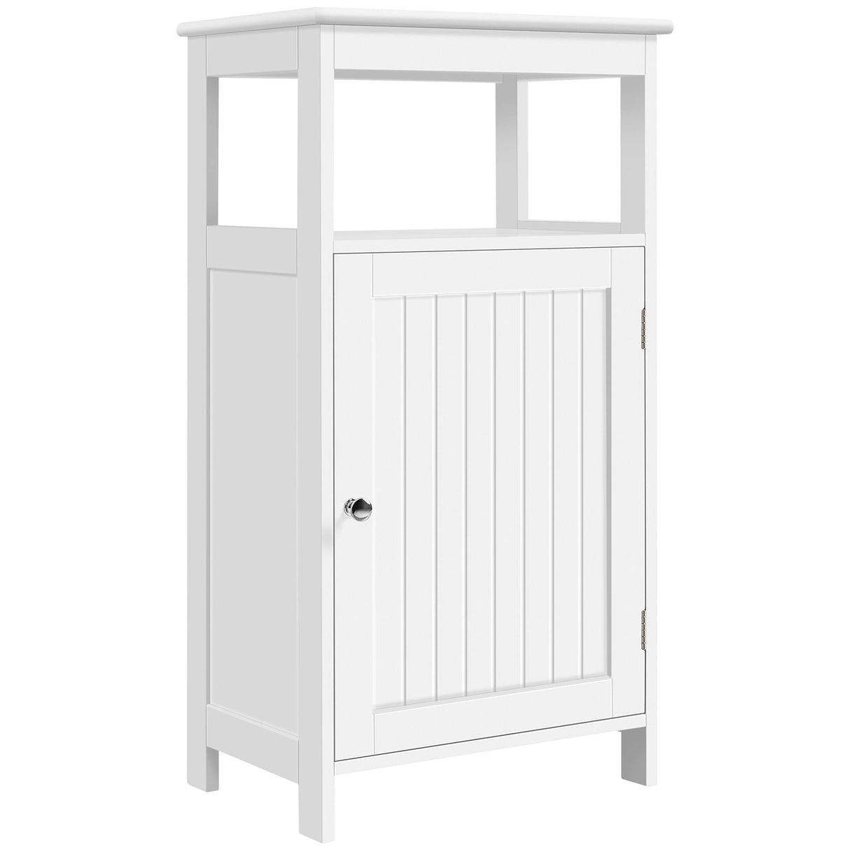 Single Door Floor Cabinet, Bathroom Free Standing Storage Organizer with Adjustable Shelf