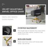 Black Velvet Office Chair with Gold Base