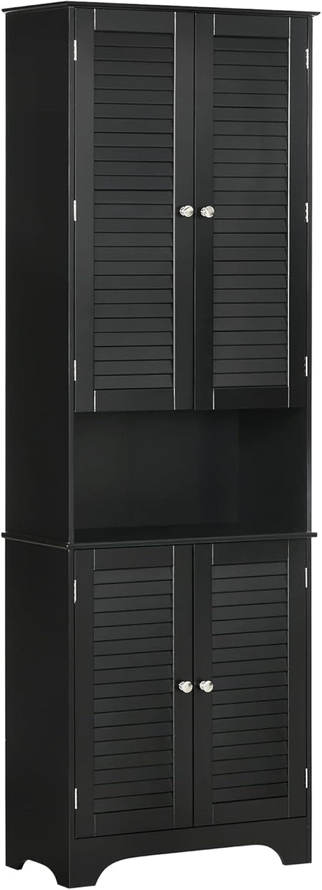 Tall Narrow Bathroom Storage Cabinet with Doors and Shelf Adjustability