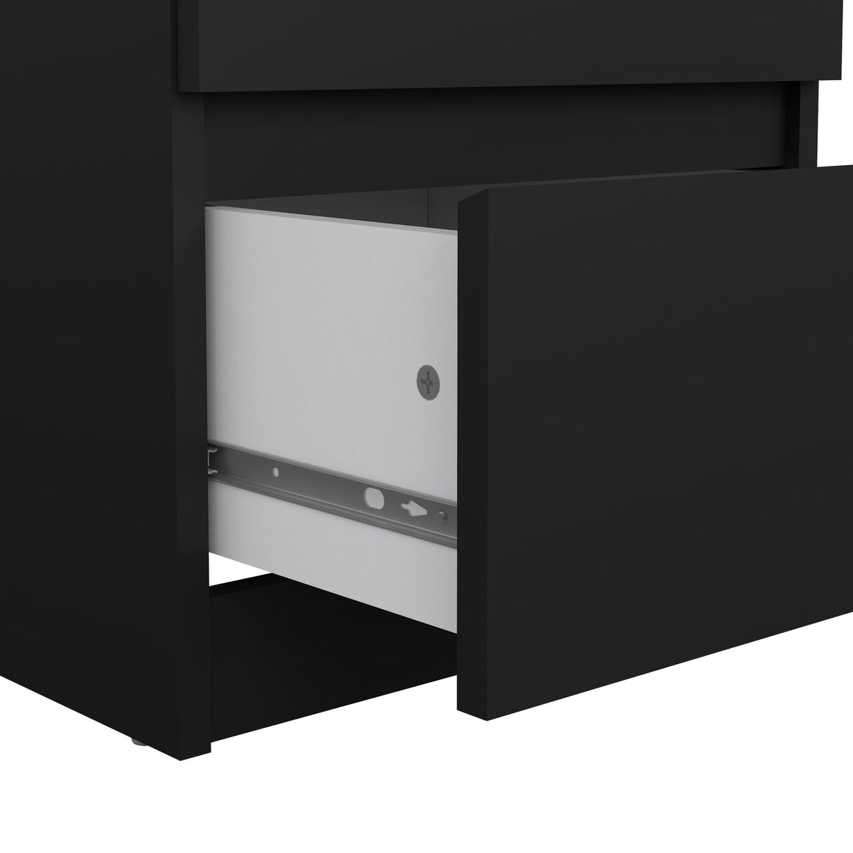 2 Drawer Bedroom Nightstand Nighstand, 19.69 in x 15.91 in x 19.49 in, Black