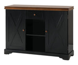 Wood Buffet Cabinet Console Table, Black / Walnut