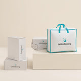 LeWinBedding Luxury Goose Feathers Down Comforter Oversized King Size,All Season Fluffy Duvet Insert,750 Fill Power Hotel Quality Bed Comforter with 8 Tabs(White,120x98 inches)