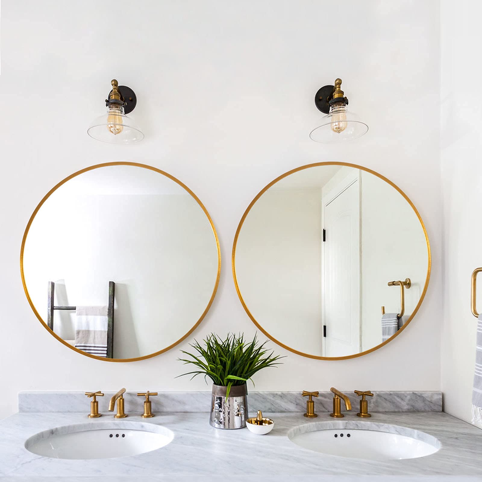 Round Mirror 20 inch Circle Mirrors for Wall Mounted Decorative for Bathroom, Bedroom
