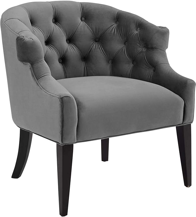 Tufted Button Performance Velvet Accent Living Room Chair in Navy