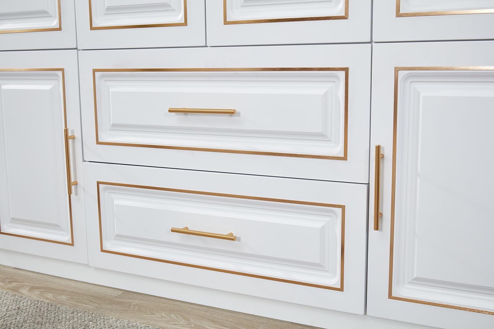 TemkTuek 2-Door Armoire Wardrobe Closet, White Wood Bedroom Storage Organizer with Hanging Rod, Double Doors, and Drawers, Wardrobe Closet with Doors, Closet Organizers and Storage, 32"x71"x19"