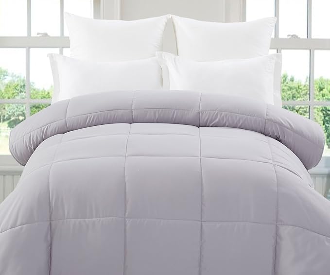 Revisable Down Alternative Comforter (Calm Blue / Grey, King) - All Season Comforter