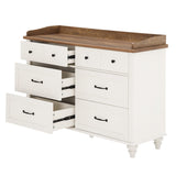 White Dresser for Bedroom with 6 Drawers, Kids Dresser TV Stand