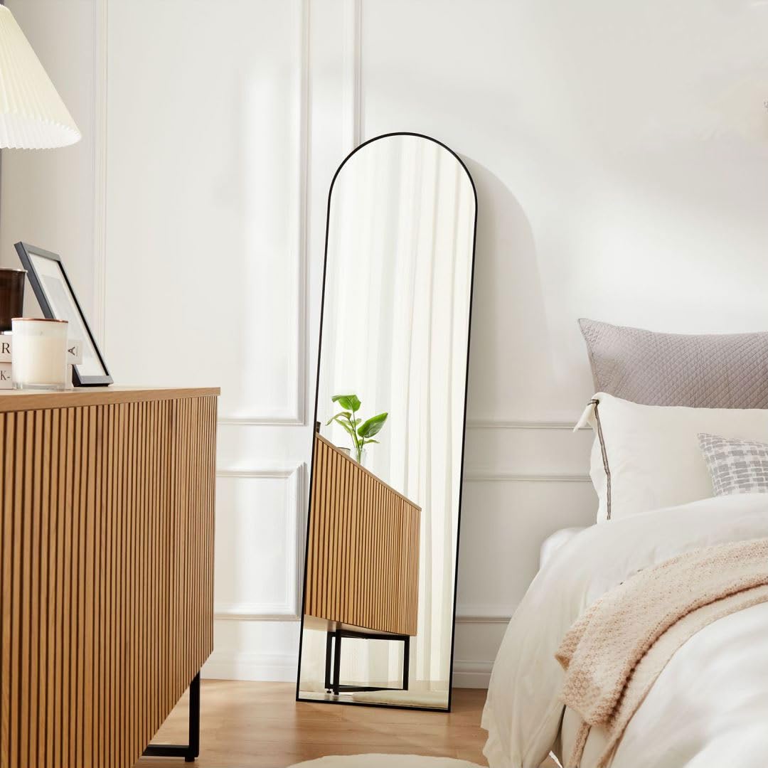 Floor Mirror with Aluminum Alloy Thin Frame, Full Body Mirror