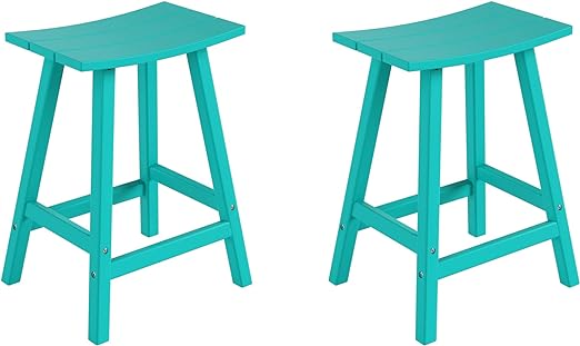 Malibu 29 Inch Outdoor Bar Stools, All Weather Resistant Poly Lumber Adirondack Bar