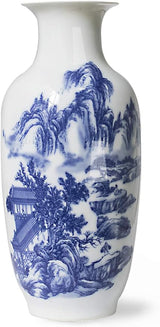 Blue and White Vase, Handmade Chinese Porcelain Flower Vase, Dragon Motif