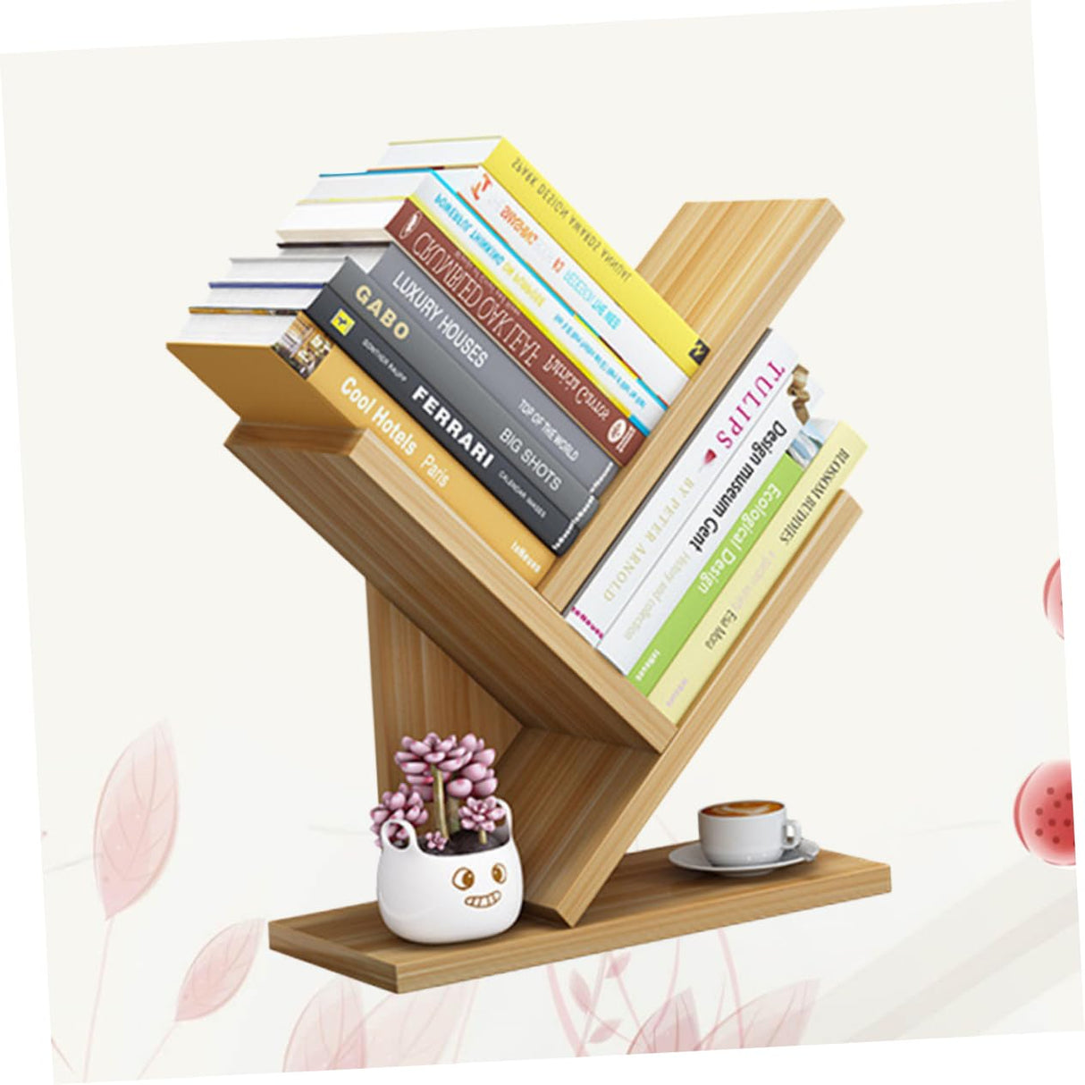 LIFKOME 3 Wooden Bookshelf Desktop Bookcase Wood Storage Shelves Wooden Book Shelf Tabletop Bookshelf Wooden Book Shelves Wooden Bookcase Book Storage Rack Bookstore Student Bamboo Simple