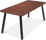 6-Person Indoor Outdoor Acacia Wood Dining Table, Picnic Table